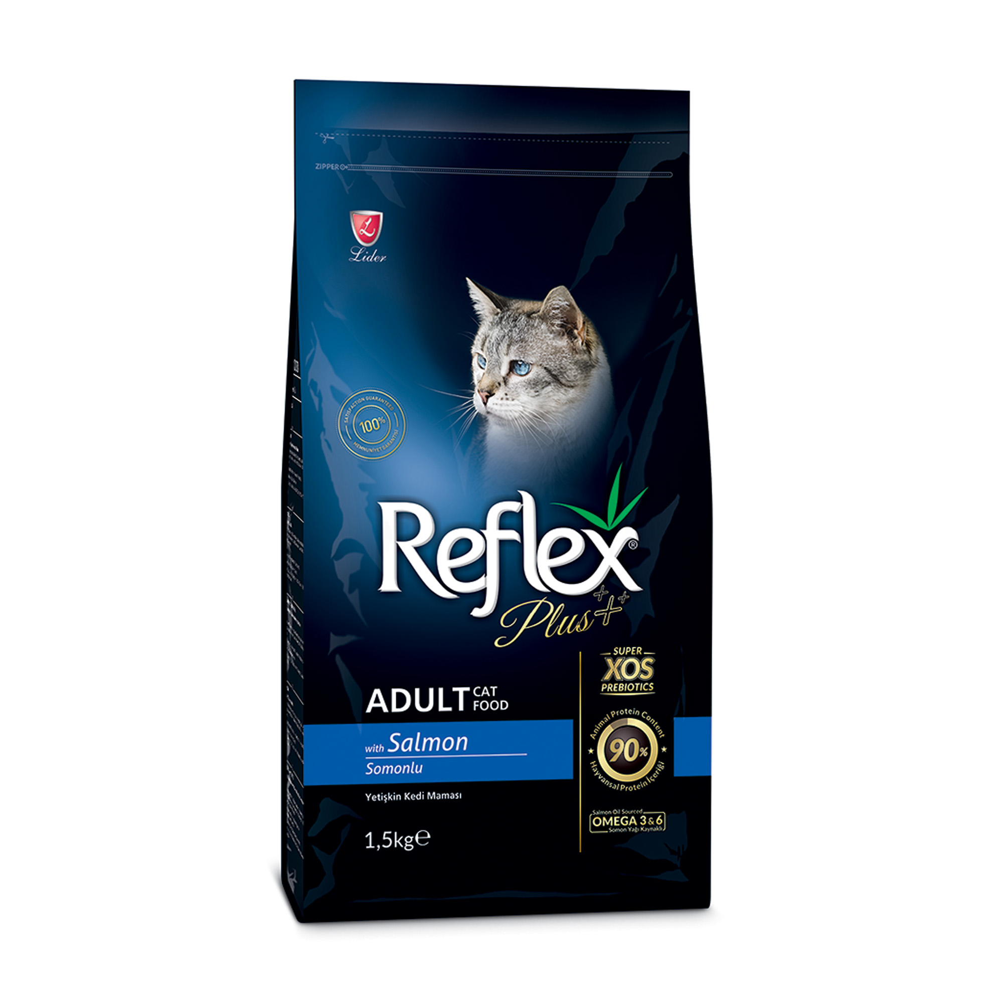 Сухий корм для котів Reflex Plus з лососем, 1.5 кг