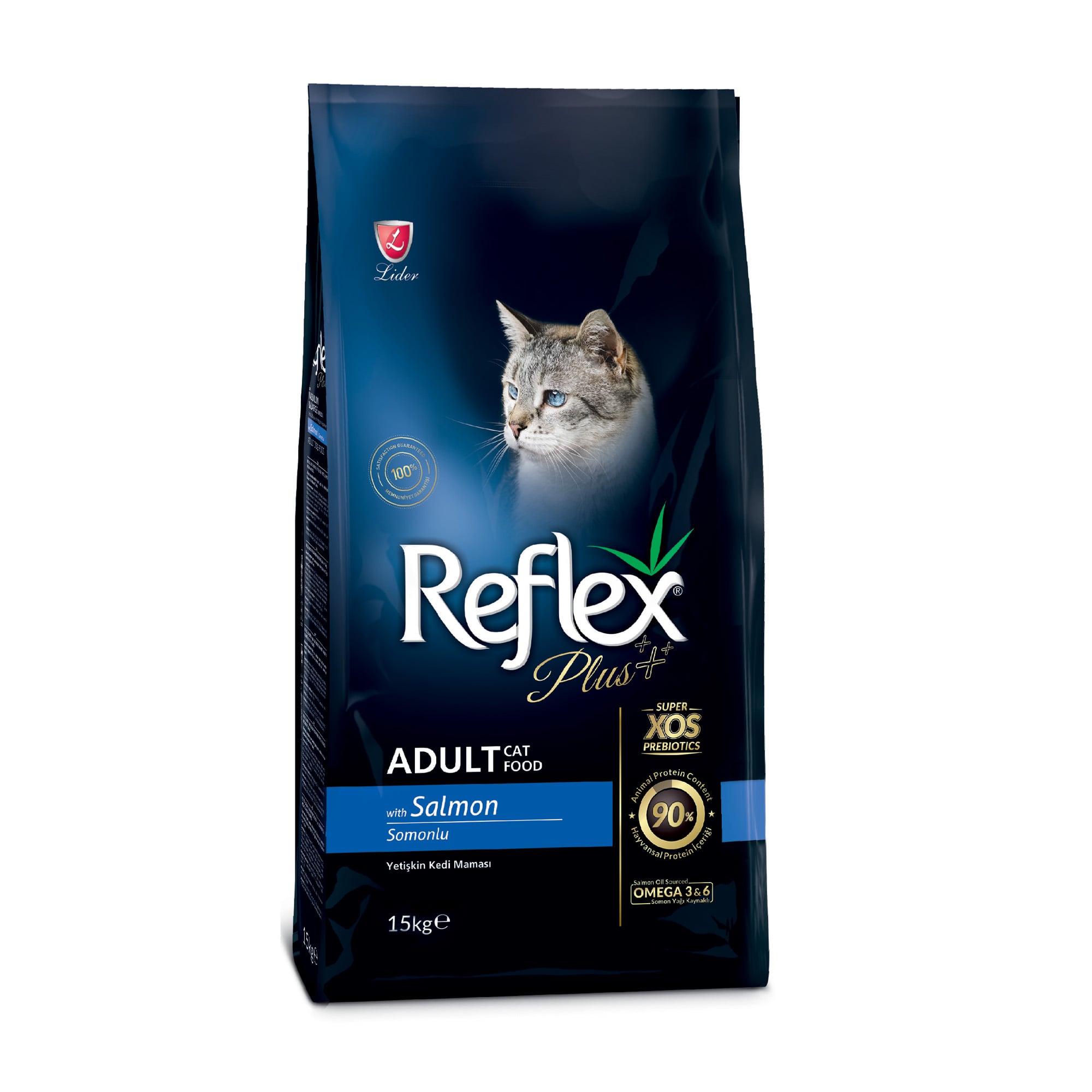 Сухий корм для котів Reflex Plus з лососем, 15 кг